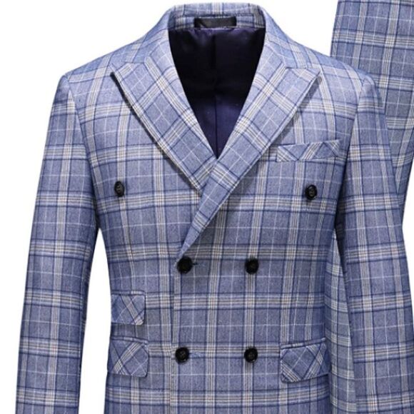 Men’s Mogu Plaid Suit Jacket and Vest Set Size 30 NWT - Picture 14 of 16